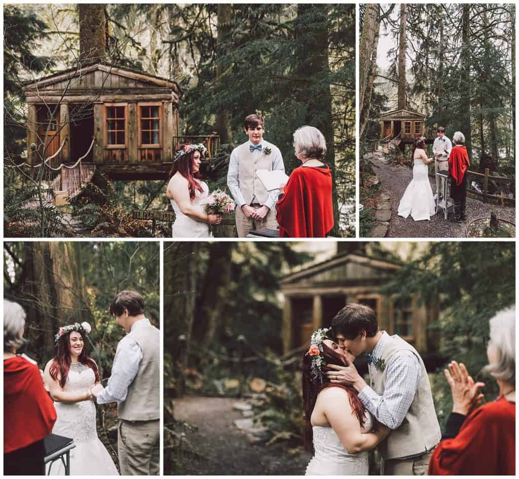 Fall elopement at Treehouse Point by Seattle wedding photographer Kyle Goldie