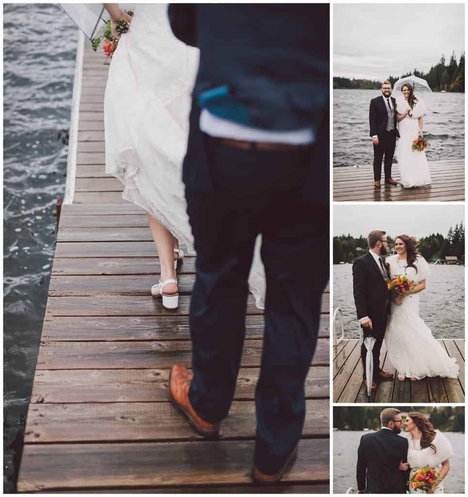 Wedding photos at the dock in Snohomish