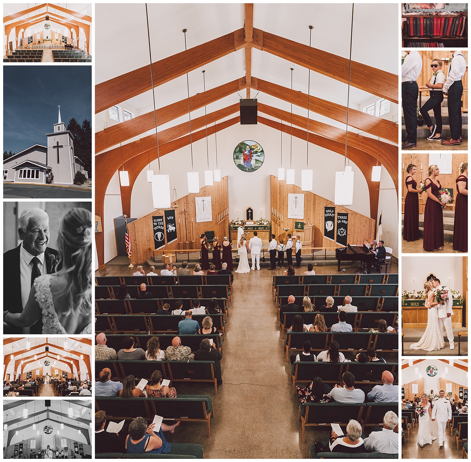 Port Orchard church wedding photos