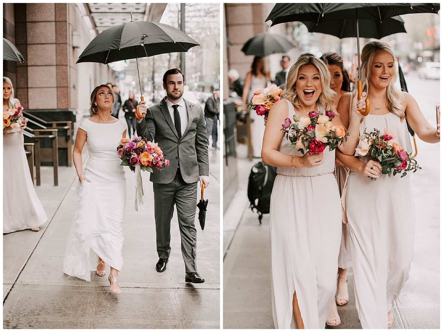 Rainy wedding in Seattle by Luma Weddings