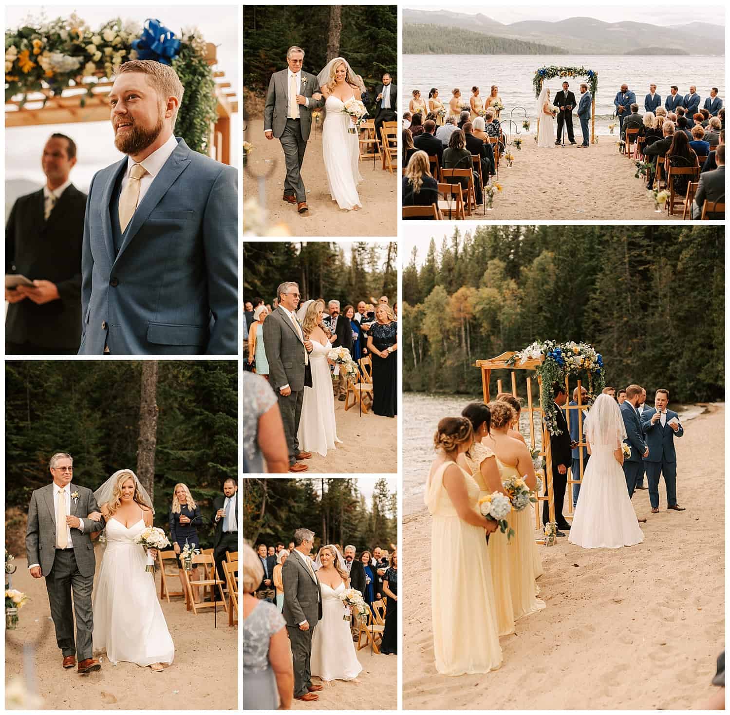 Waterfront ceremony for this Priest Lake wedding