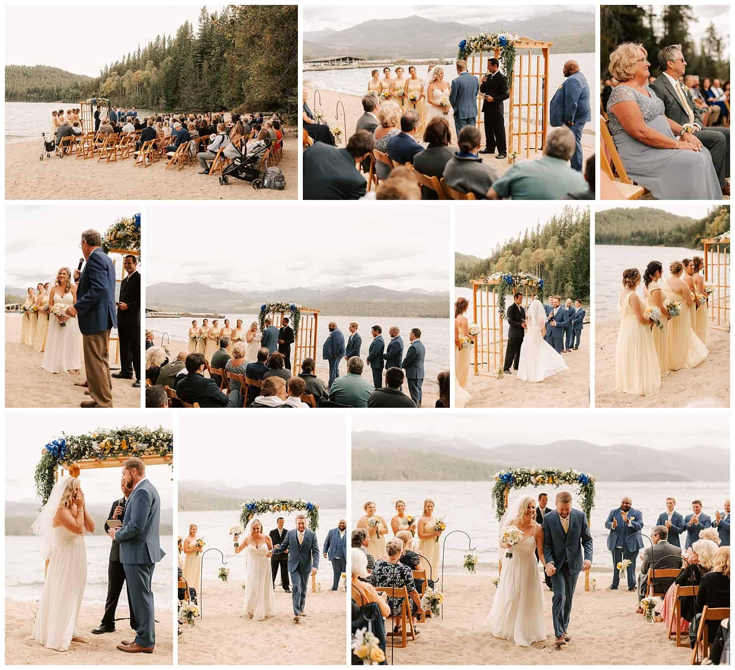 Waterfront ceremony for this Priest Lake wedding