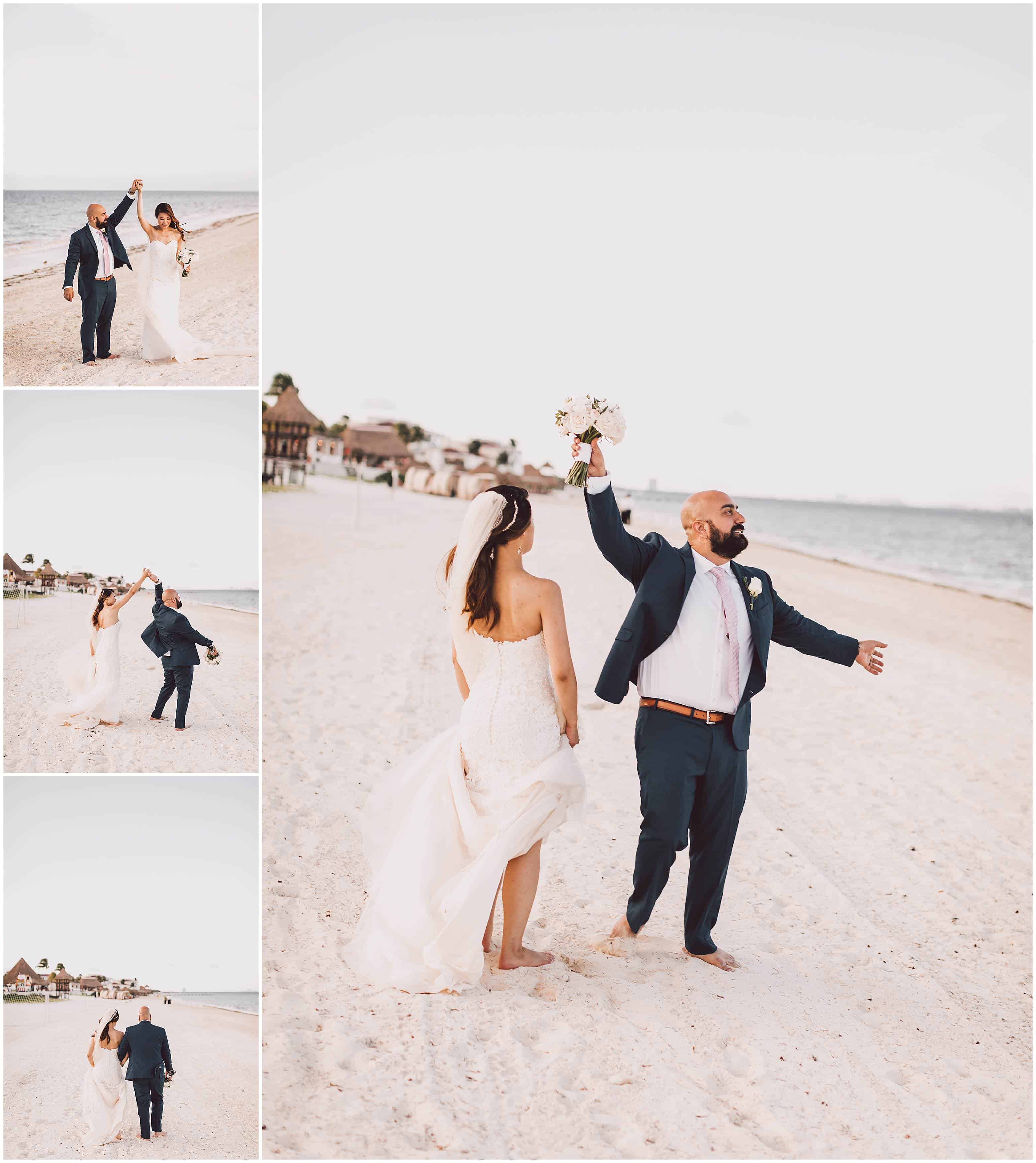 Cancun beach wedding photos