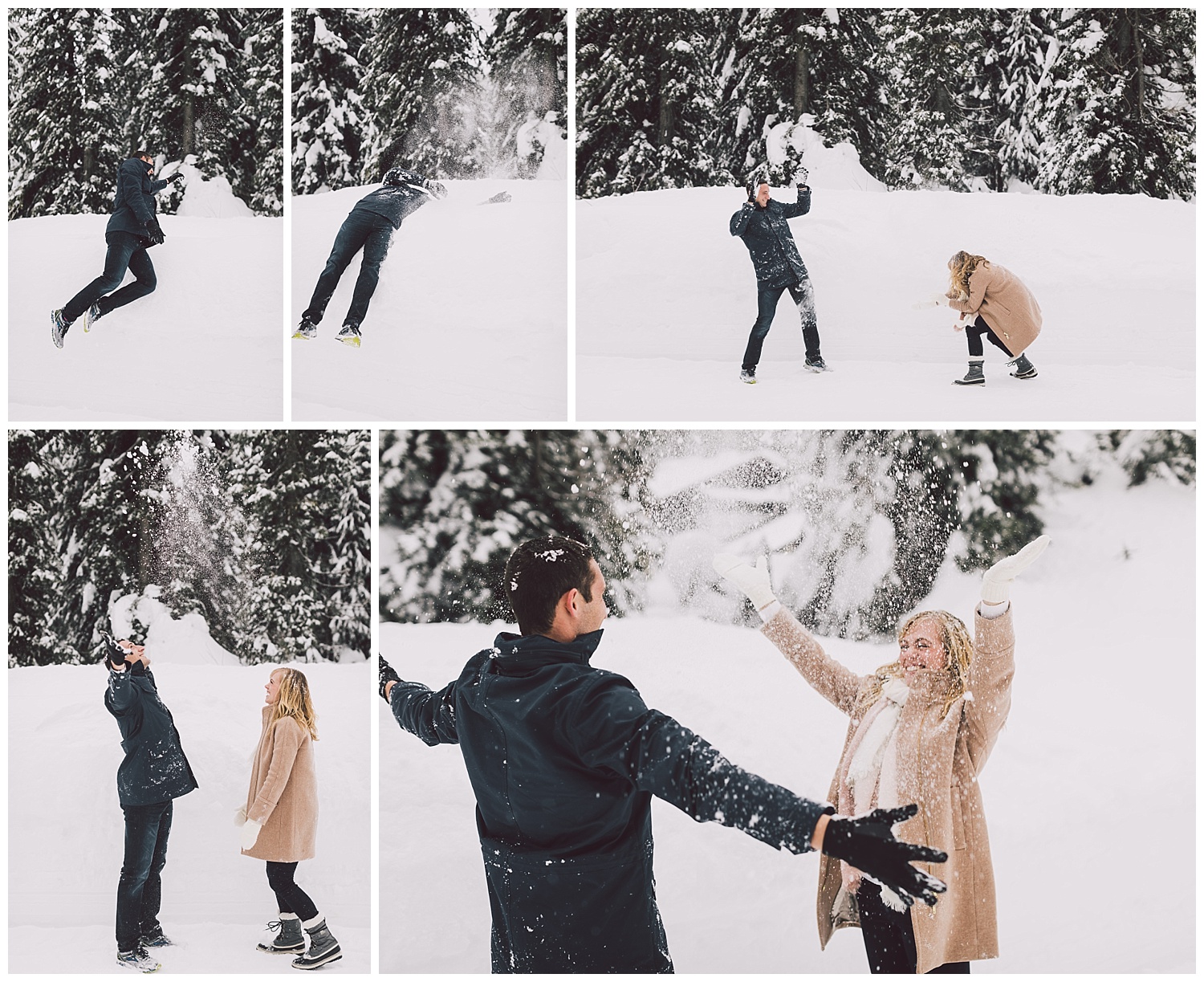 Snowy engagement session at Snoqualmie Pass by Luma Weddings
