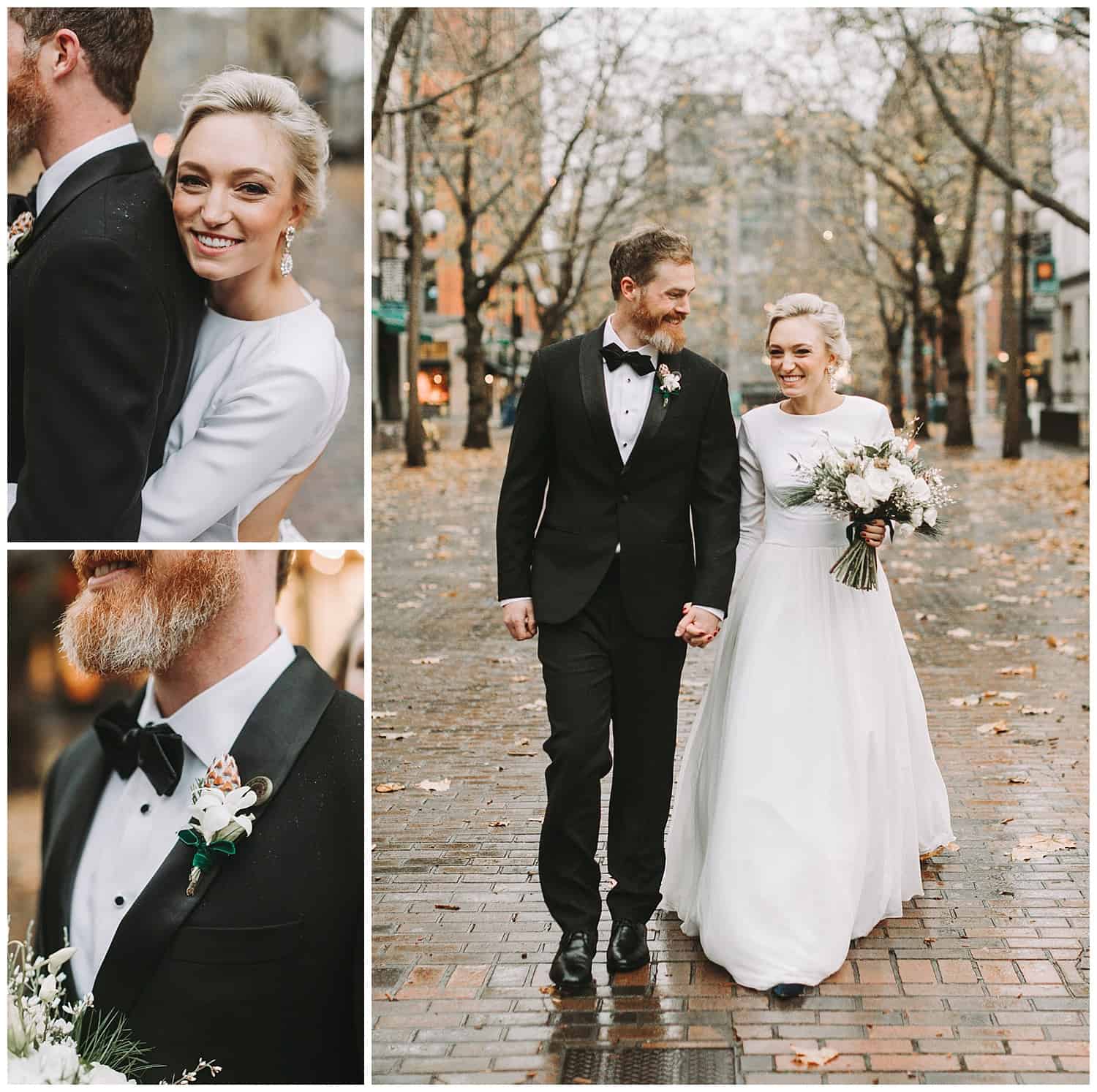 Axis Pioneer Square wedding & portraits in Occidental Square Seattle by Kyle Goldie of Luma Weddings