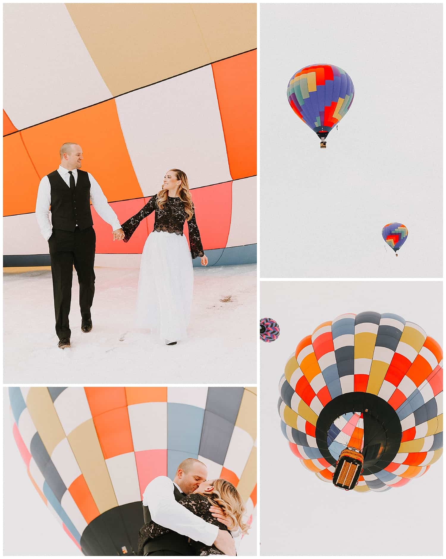 hot air balloon engagement photos