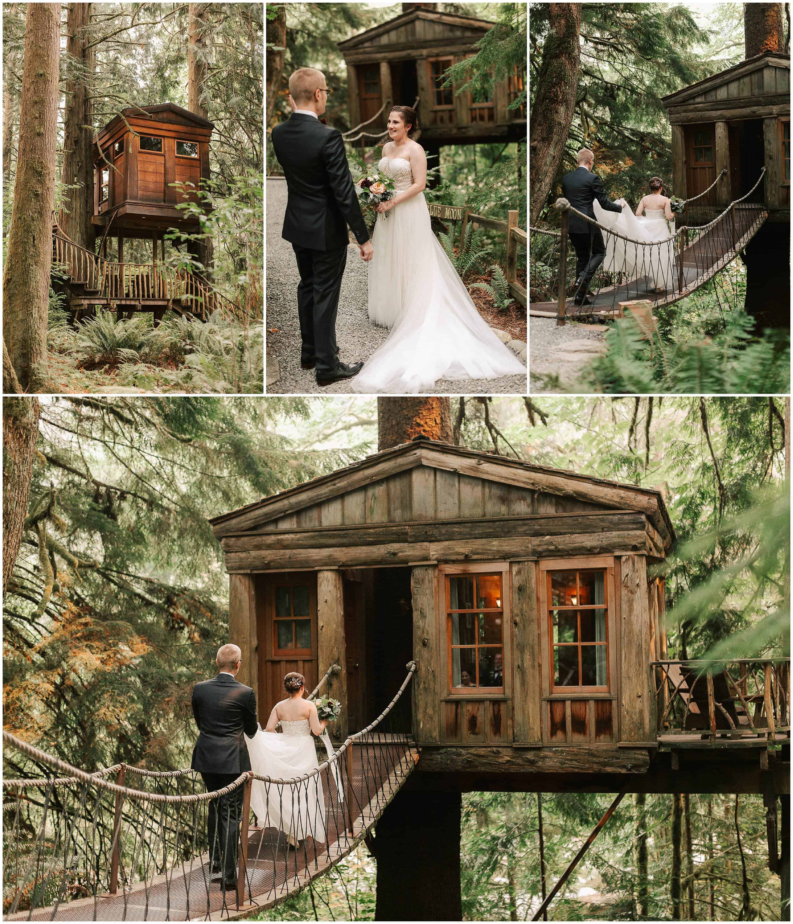 Treehouse Point elopement during a smoke storm by Luma Weddings