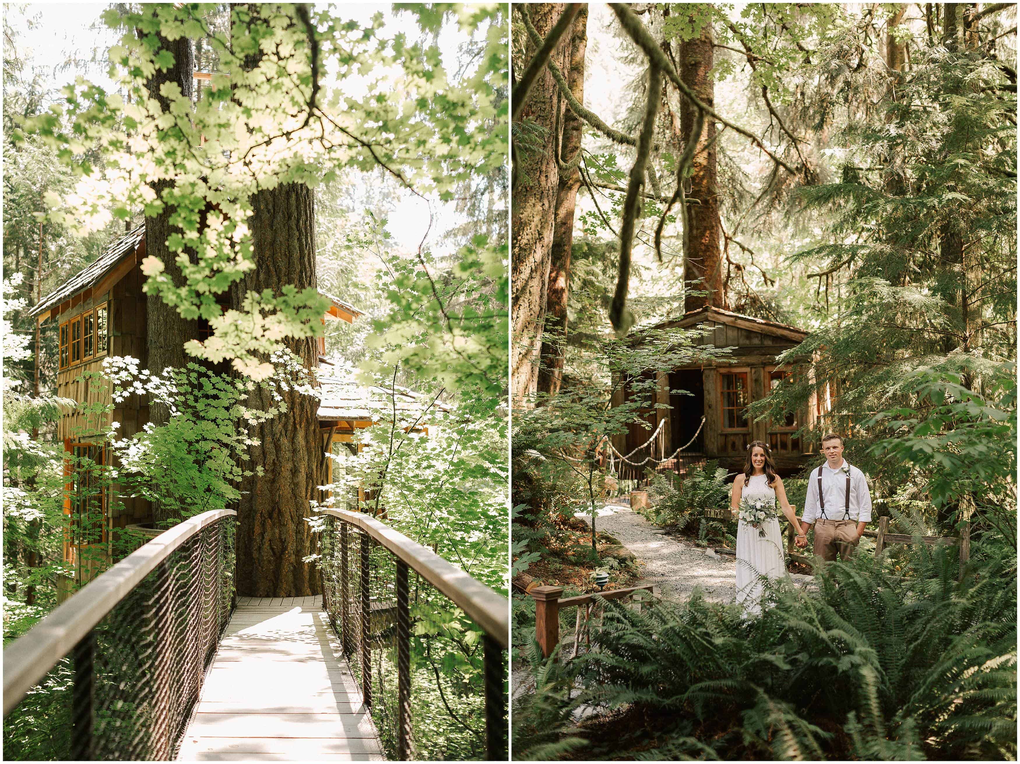 Amongst the best places to elope in Washington State, Treehouse Point by Luma Weddings