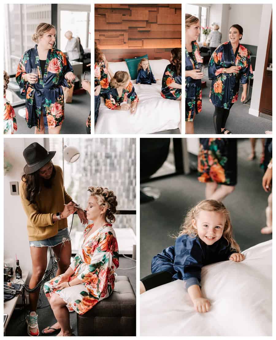 W Hotel wedding | Getting ready by Seattle wedding photographer Luma Weddings