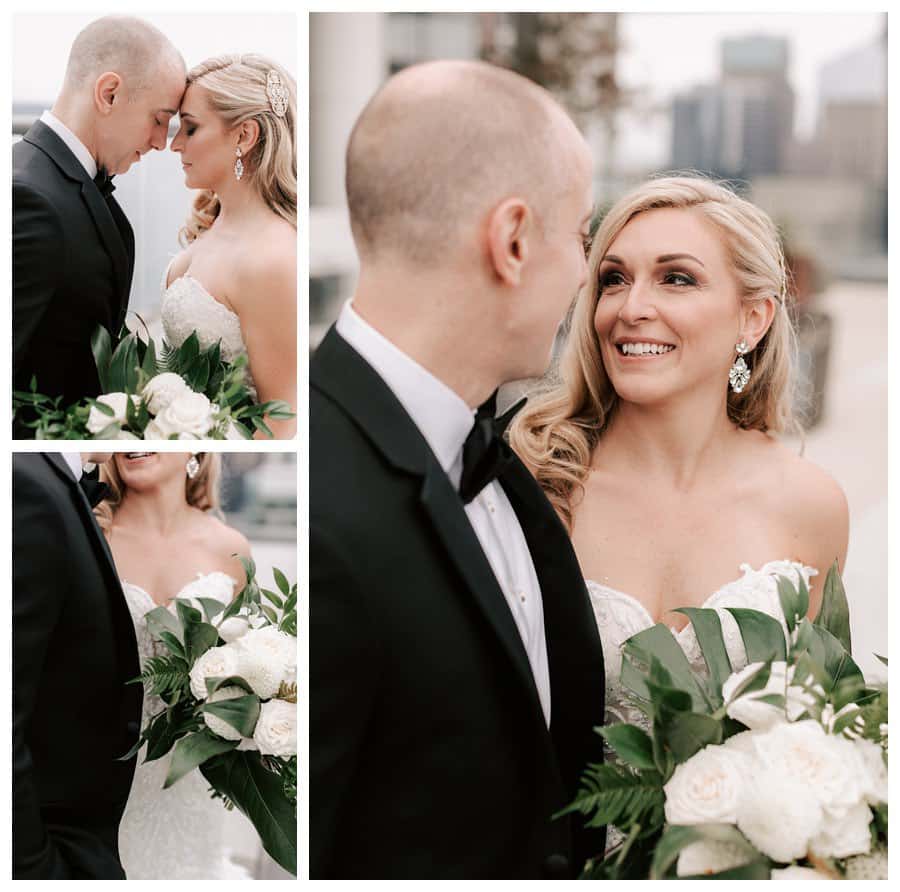Seattle wedding photographer | First look on a Seattle rooftop