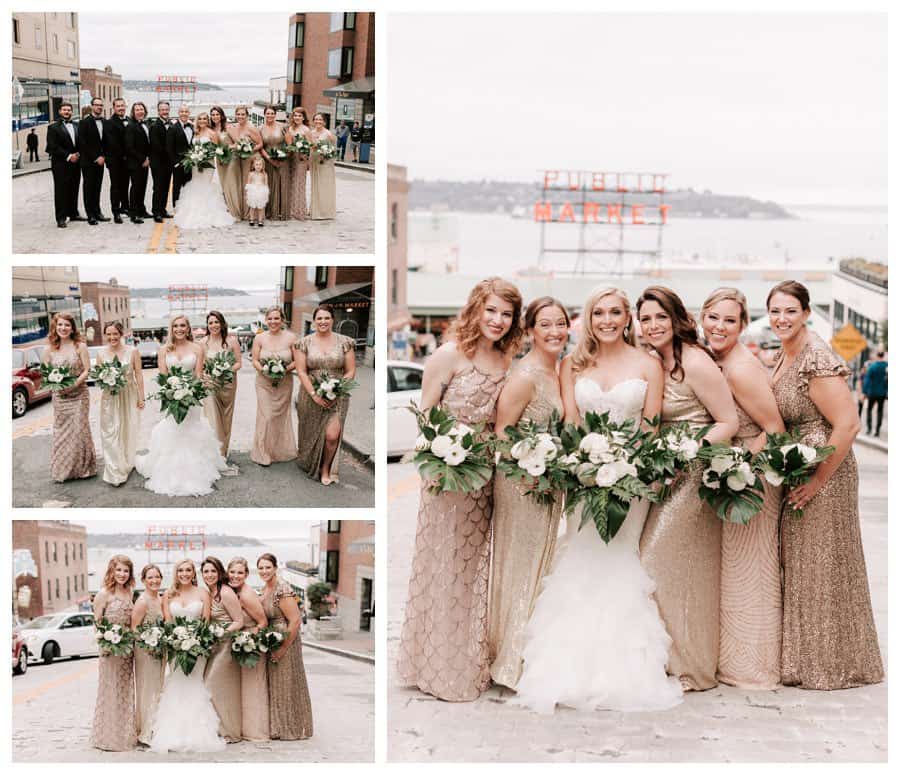 Pike Place Market wedding photos by Seattle wedding photographer Luma Weddings